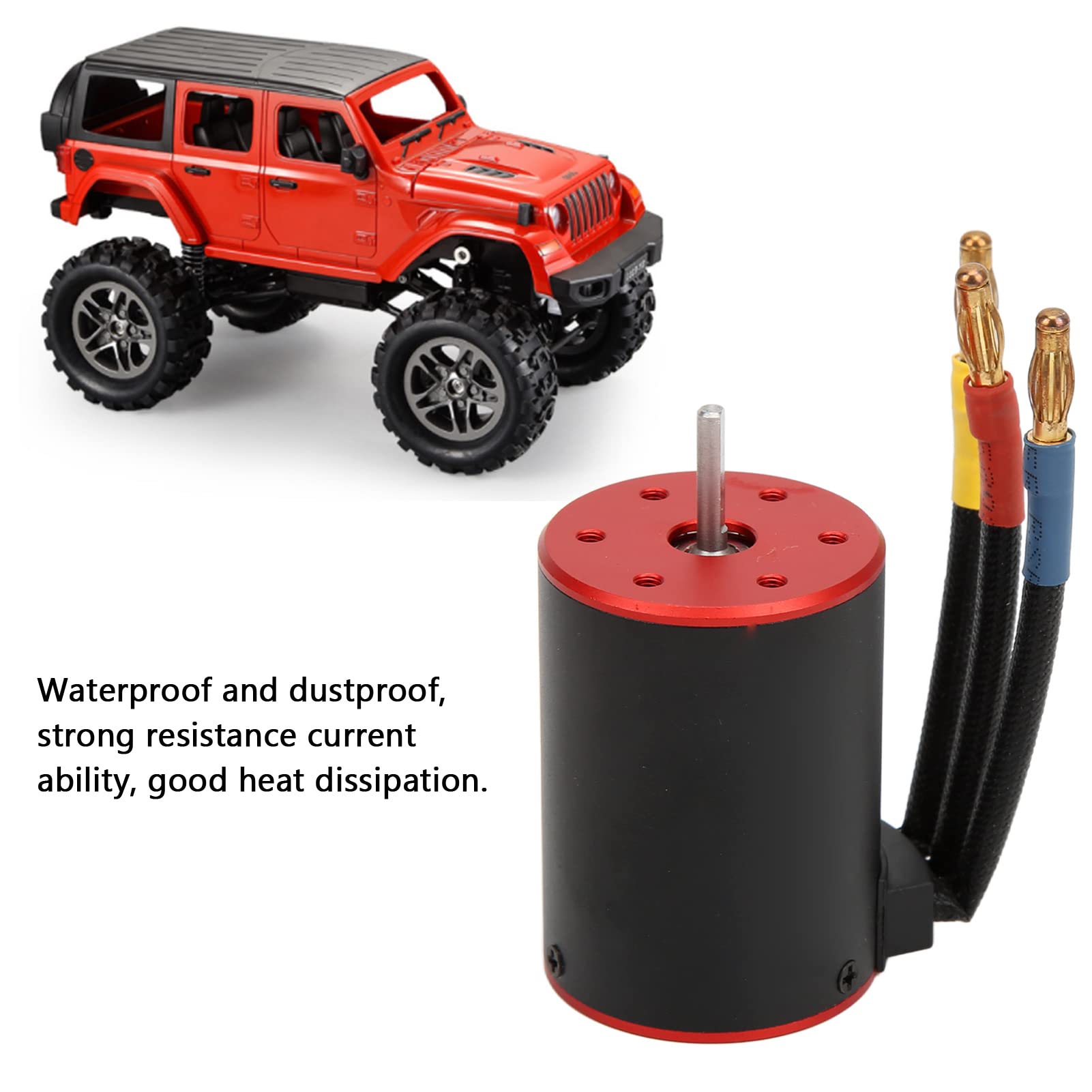 Motor sin escobillas impermeable de 3650-2300 KV con controlador de velocidad electrónico de 60 A, kit de motor sin escobillas y controlador para coche RC 1/8 y 1/10, incluye