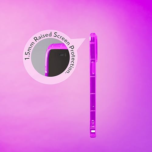 Miniatura 4 de SteepLab Funda con resaltador de neón para iPhone, funda Grippy Jelly con bolsillos protectores de aire (morado vivo saturado, iPhone 12 Pro Max)