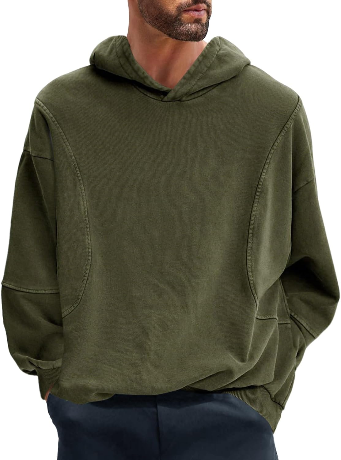 Men’s Long Sleeve Lightweight Sweatshirts Oversized Fit Pullover Hoodies