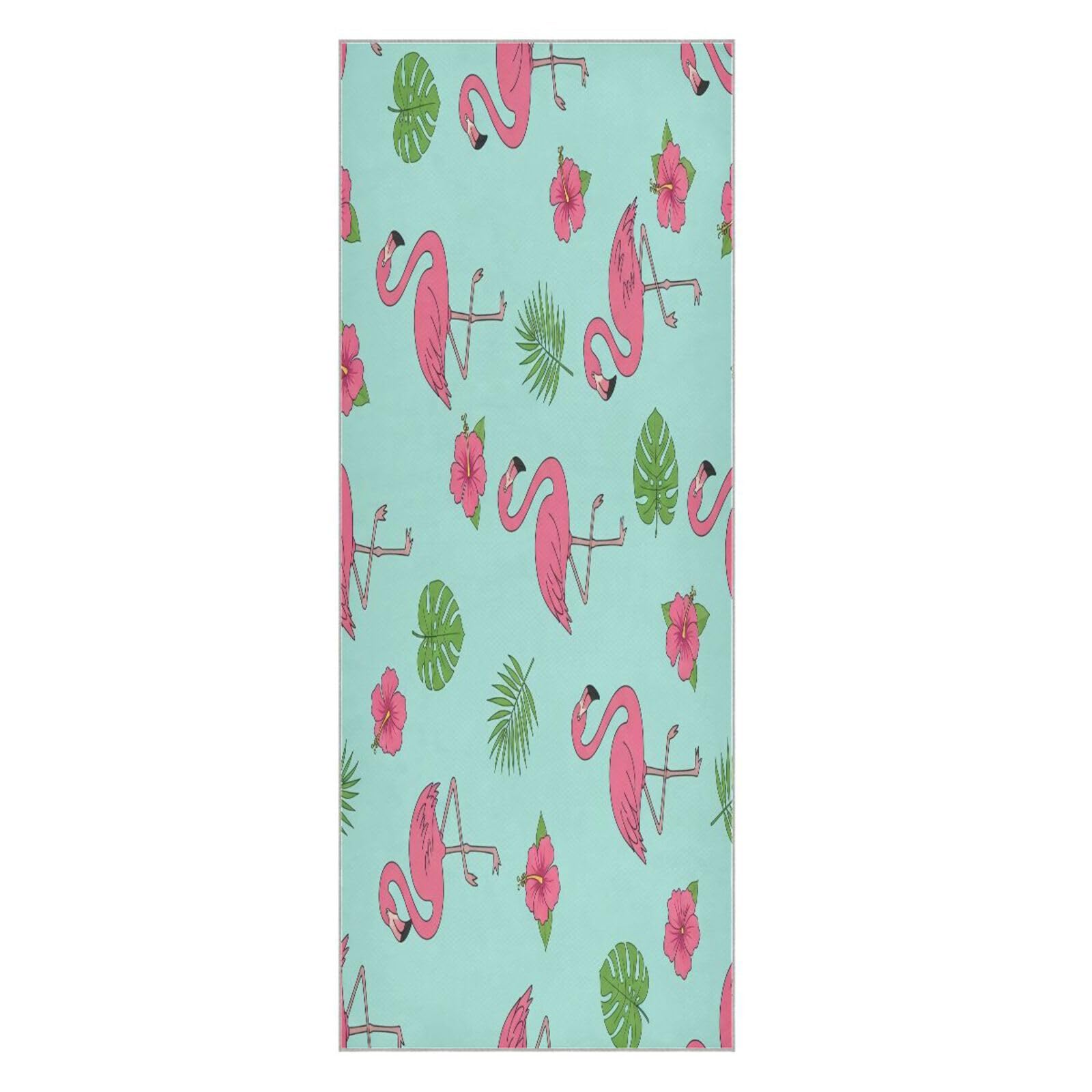 BURSTDDY Flamingo Hot Yoga Towel Absorbent Non Slip Yoga Mat Towel