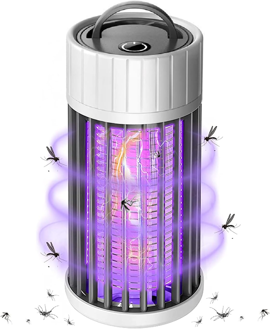 Mosquito Killer Lamp, USB Powered Physical Bug Zapper Hanging Electronic UV Fly Killer Plug in 360 Attract Insect Catcher for Home Office Garden Plant Protection Indoor Outdoor Summer Trip Camping
