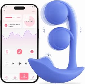 HoneyPlayBox Melody 3-in-1 Wearable G-Spot Vibrator with App Control, 9 Modes, IPX7 Waterproof, Blue