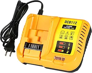 DCB112 Charger Repalcement for Dewalt 12v/20v Battery Charger Compatible with Dewalt 12v/20v Max Battery DCB200 DCB203 DCB125 DCB107 Yellow