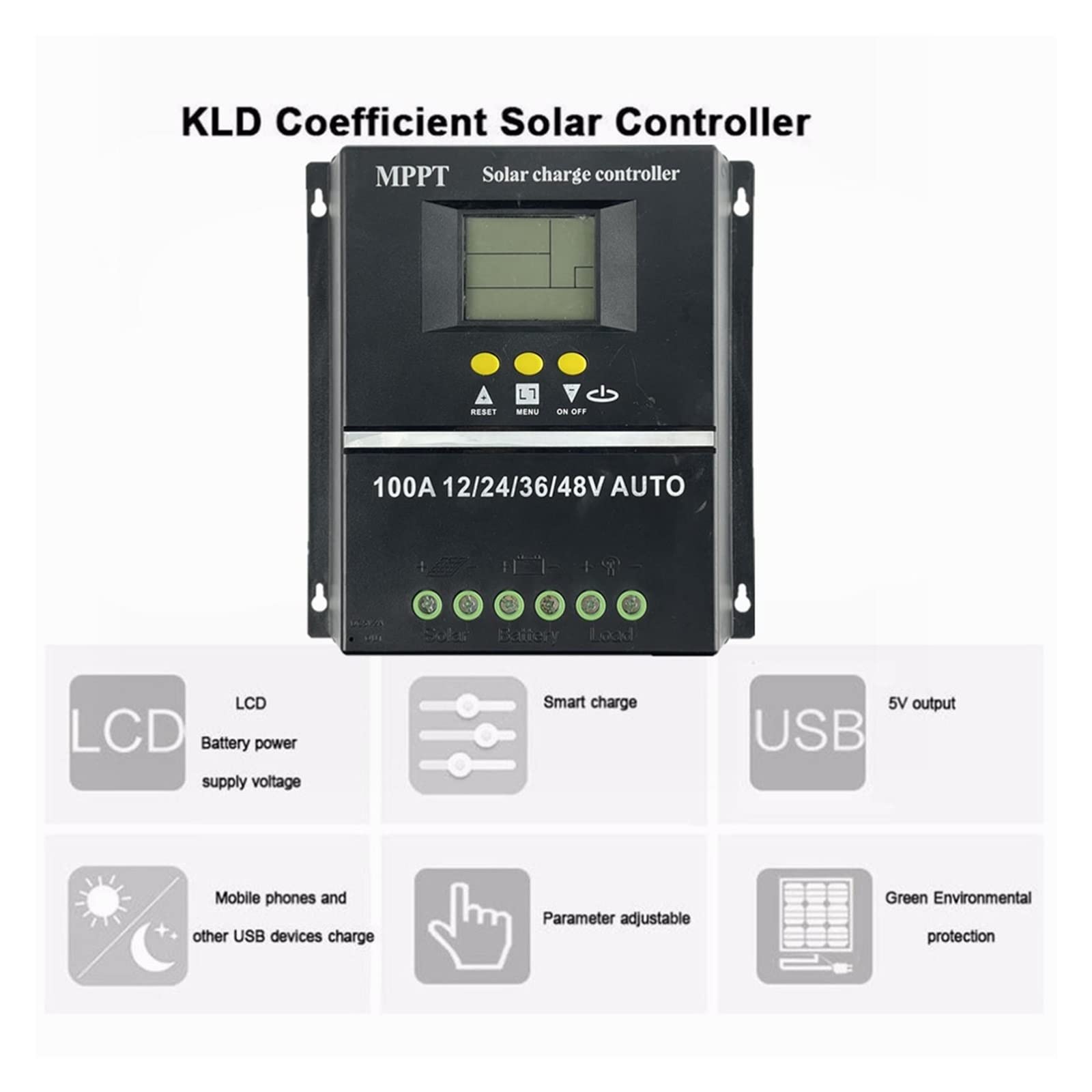 MPPT Solar-Ladecontroller 40 A – 12/24 V, Dual USB, LCD, Automatische Fokusverfolgung – Für Offgrid & Wohnmobil