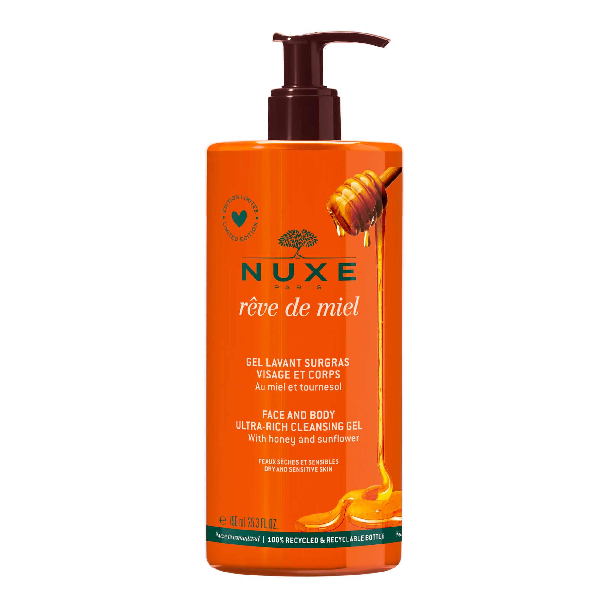 Nuxe Reve De Miel - Gel Detergente Viso e Corpo al Miele Edizione Limitata,750ml