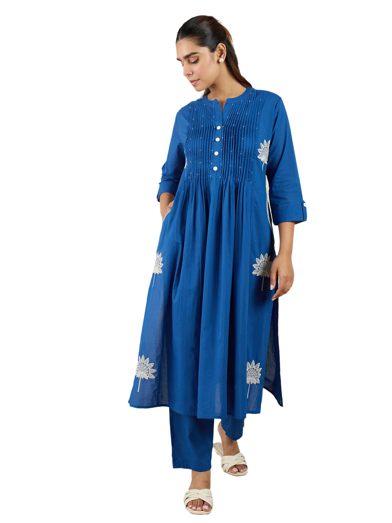 indo era Women's Cotton Ethnic Co-Ord Set | Kurta Pant Set | Stylish Cotton Suit Set for Women,11685-picture-10