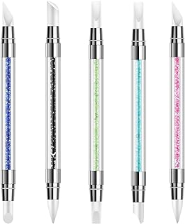5 Pcs Silicone Nail Tools Dual Tipped Nail Art Sculpture Pen Rhinestone ...