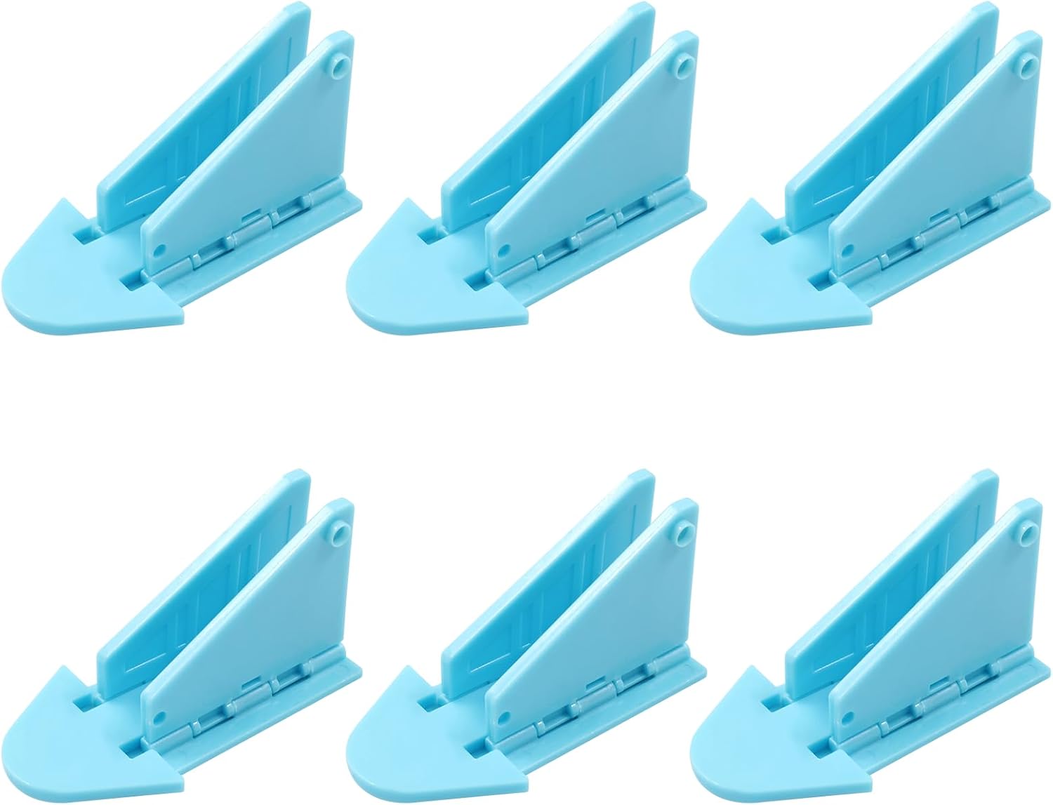 6 Pack Adhesive Sliding Door Lock Invisible Window Locks Sliding Glass Door Lock Keyless Jammer Stopper Safety Latch for Sliding Closet Shower Patio Wardrobe Cabinet(Blue)