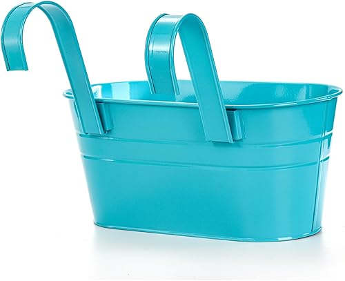 Miniatura 7 de Foraineam Paquete de 6 macetas colgantes, soportes de metal de hierro para plantas, macetas de jardín, macetas de balcón, cubos de metal para colgar