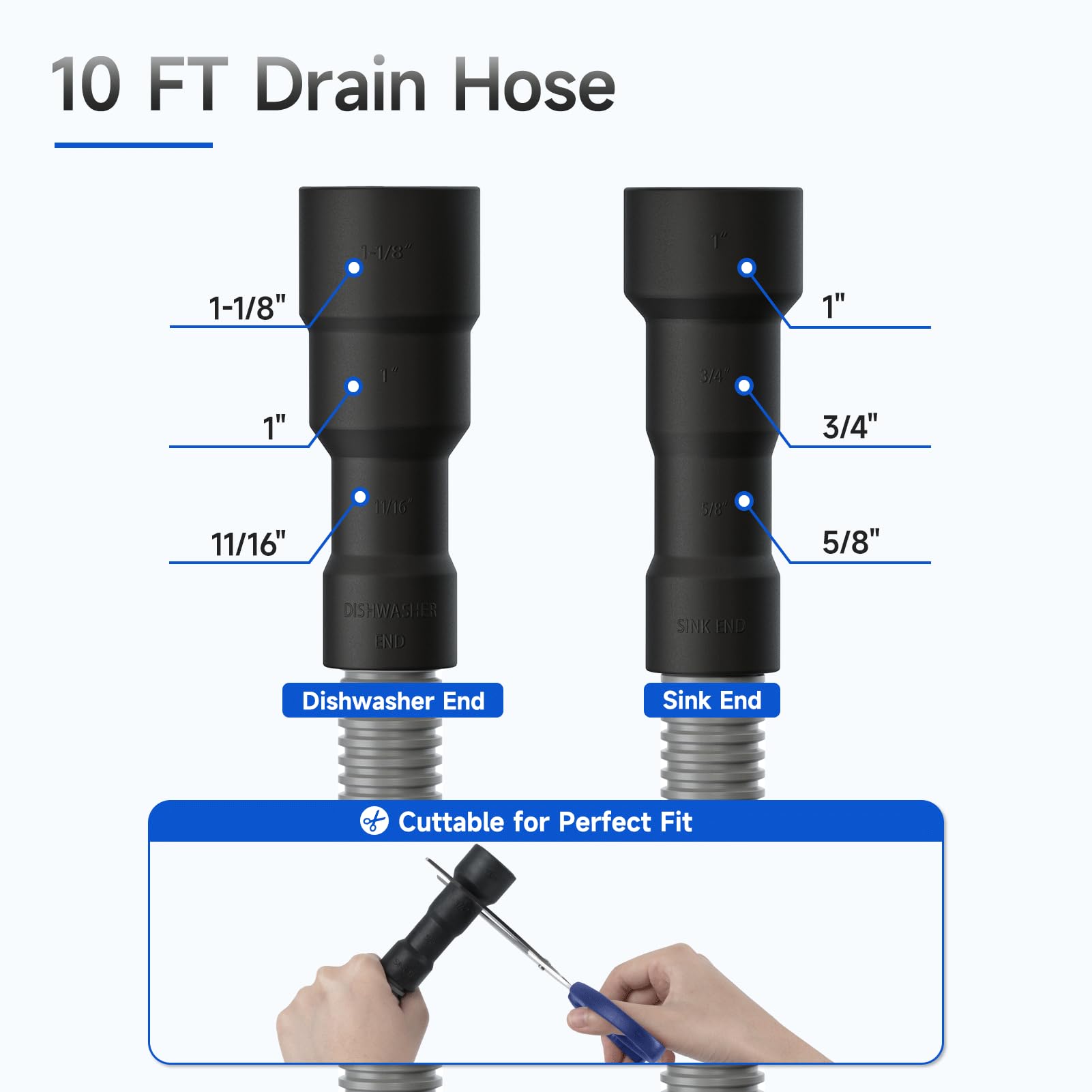 Snapklik.com : JUWO 10 FT Dishwasher Drain Hose, Corrugated And ...