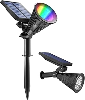 KPL Solar Garden Spot Lights Outdoor, Color Changing Solar Landscape Spotlights Tree Solar Lights Waterproof Landscape Lighting Wall Lights for Yard Garden Patio Driveway Pool (Multicolor)