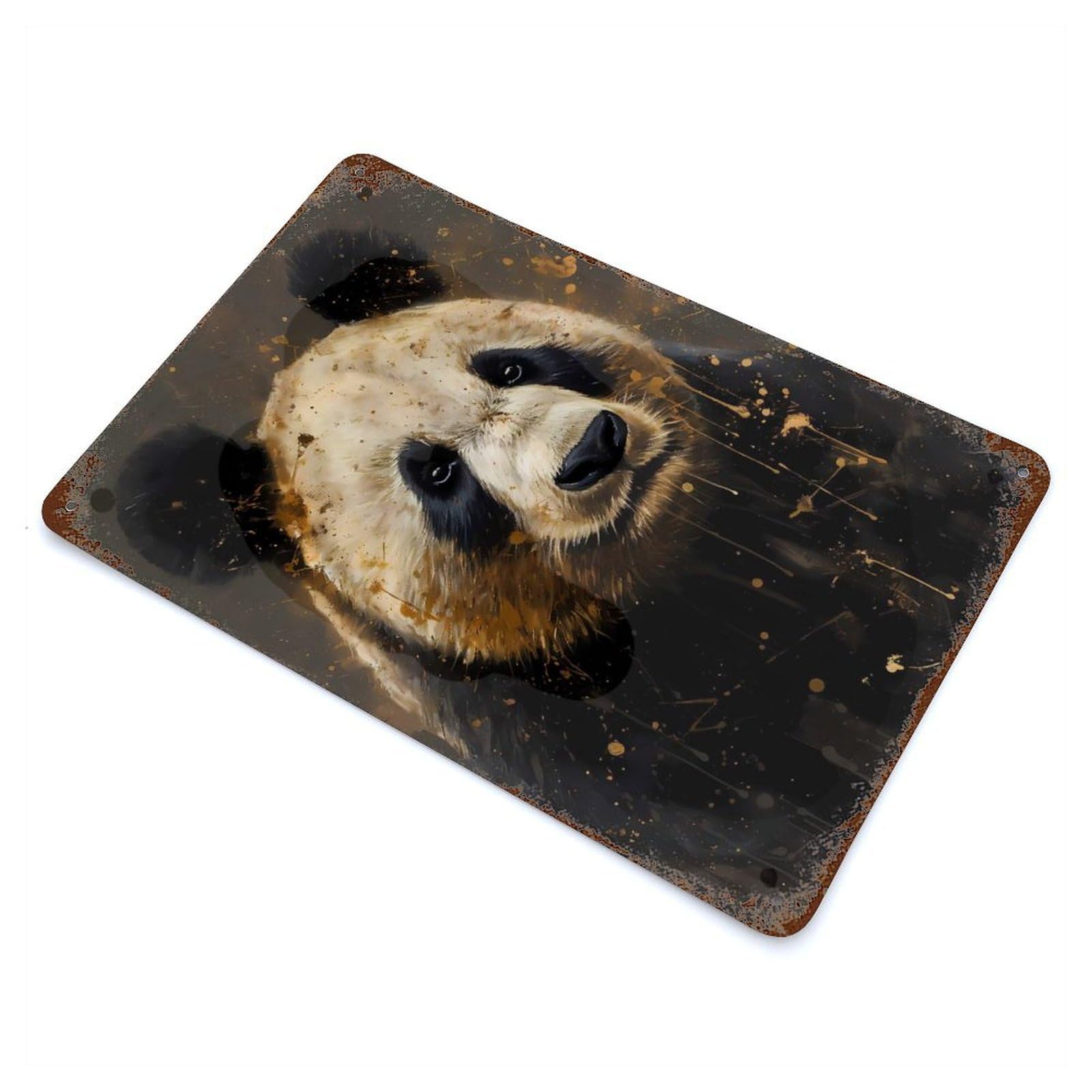 Rust Effect Panda Imaginary Friend Rusty Metal Tin Sign 11.8"x7.9", Farmhouse Wall Decor for Shed, Workshop And Garage Wall Decor