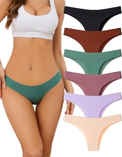Cheeky Underwear for Women, Seamless Underwear No Show Panties for Women Bikini Soft Stretch Briefs 6 Pack