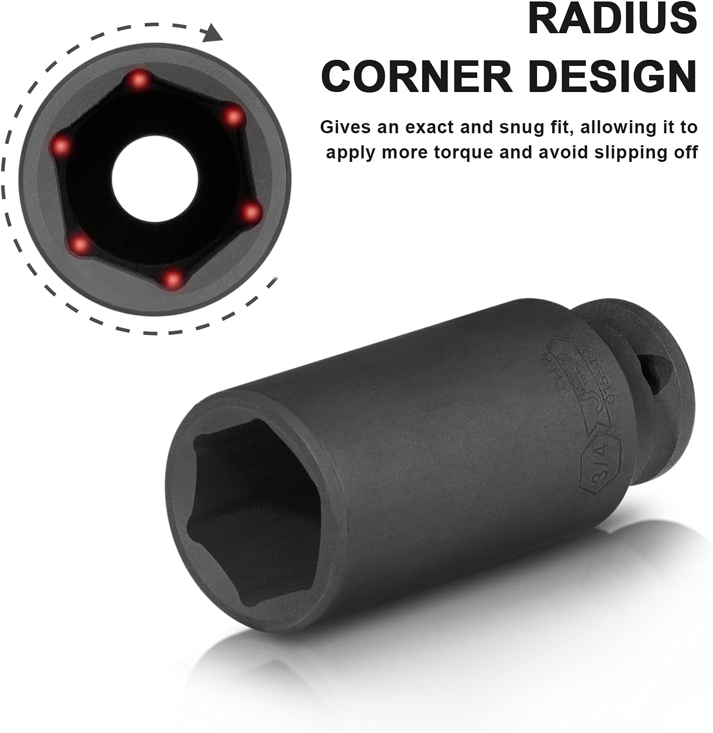 Jetech 3/4 Inch Drive Impact Socket Set, 42pcs Deep and Standard SAE & Metric and Standard for Auto, Truck and Large Machinery Maintenance with a Storage Cage