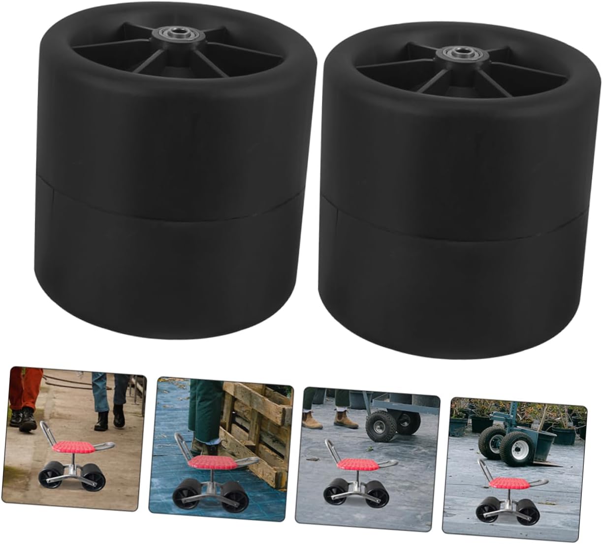 2pcs Garden Stool Wheels for Weeding Portable Garden Seat Accessory Lightweight Rolling Stool Wheels for Gardening Space-Saving Design for
