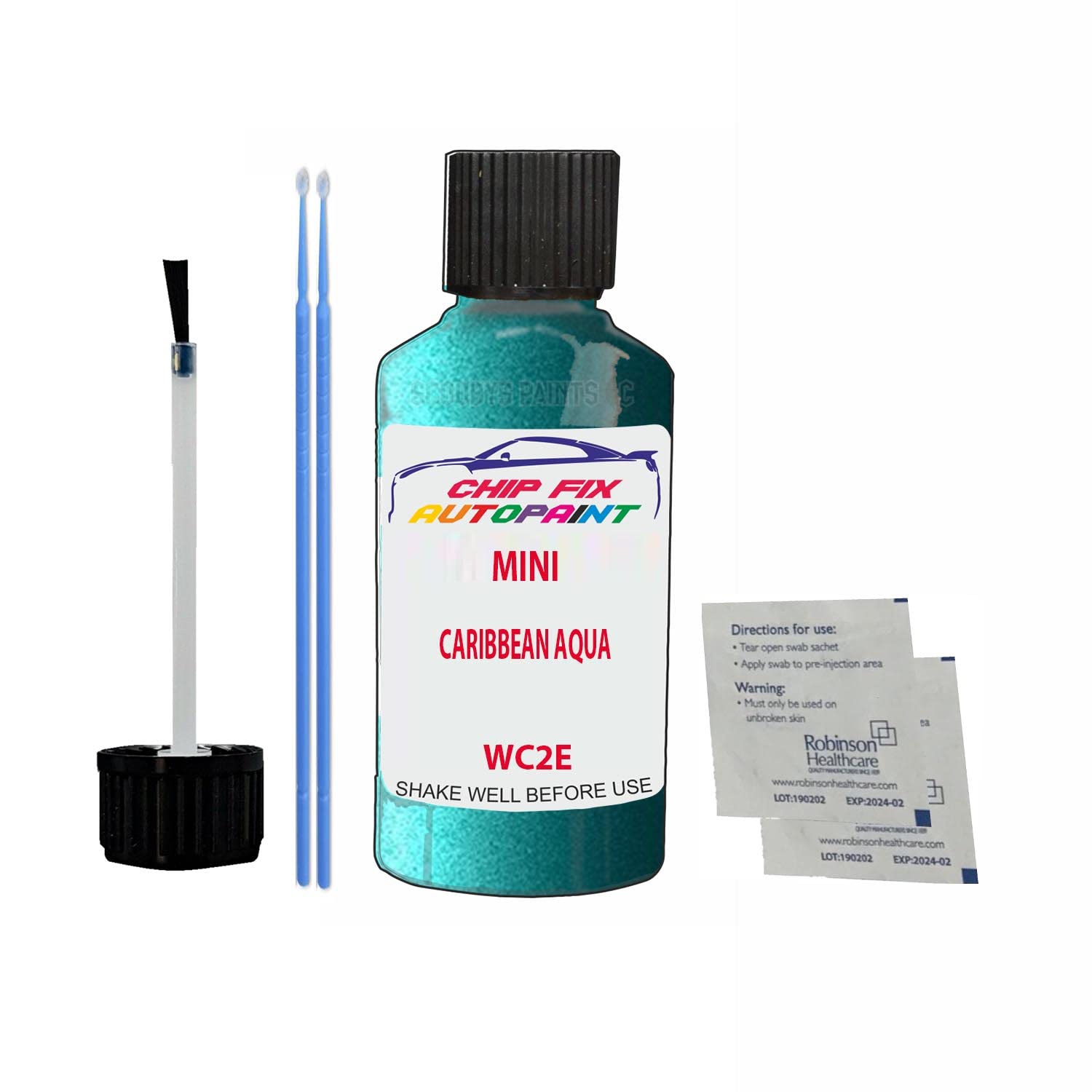 Scoobys Paints Back In The Mix Caribbean Aqua Touch Up Paint For Mini Jcw Wc2e 2015-2021 30Ml Bottle Brush Scratch Stone Chip Repair Pen