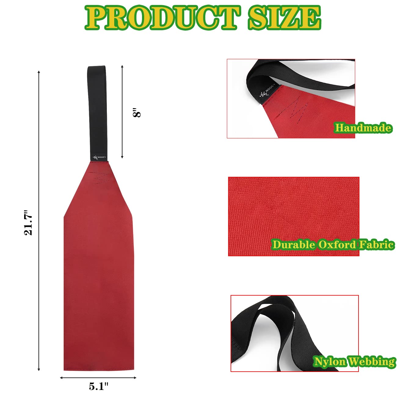 MOOCY Red Safety Flags for Long Load,Tow Flag with Webbing for Kayak,Trailer Flag Kayak Accessories Safety Flag Kayak Warning Flag for Kayak SUP Towing Canoes Truck Safety Accessories Kit