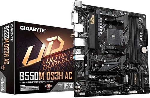 GIGABYTE B550M DS3H AC (AM4 AMDB550Micro ATXDual M.2SATA 6GbsUSB 3.2 Gen 1PCIe 4.0HMDIDVIDDR4placa madre)