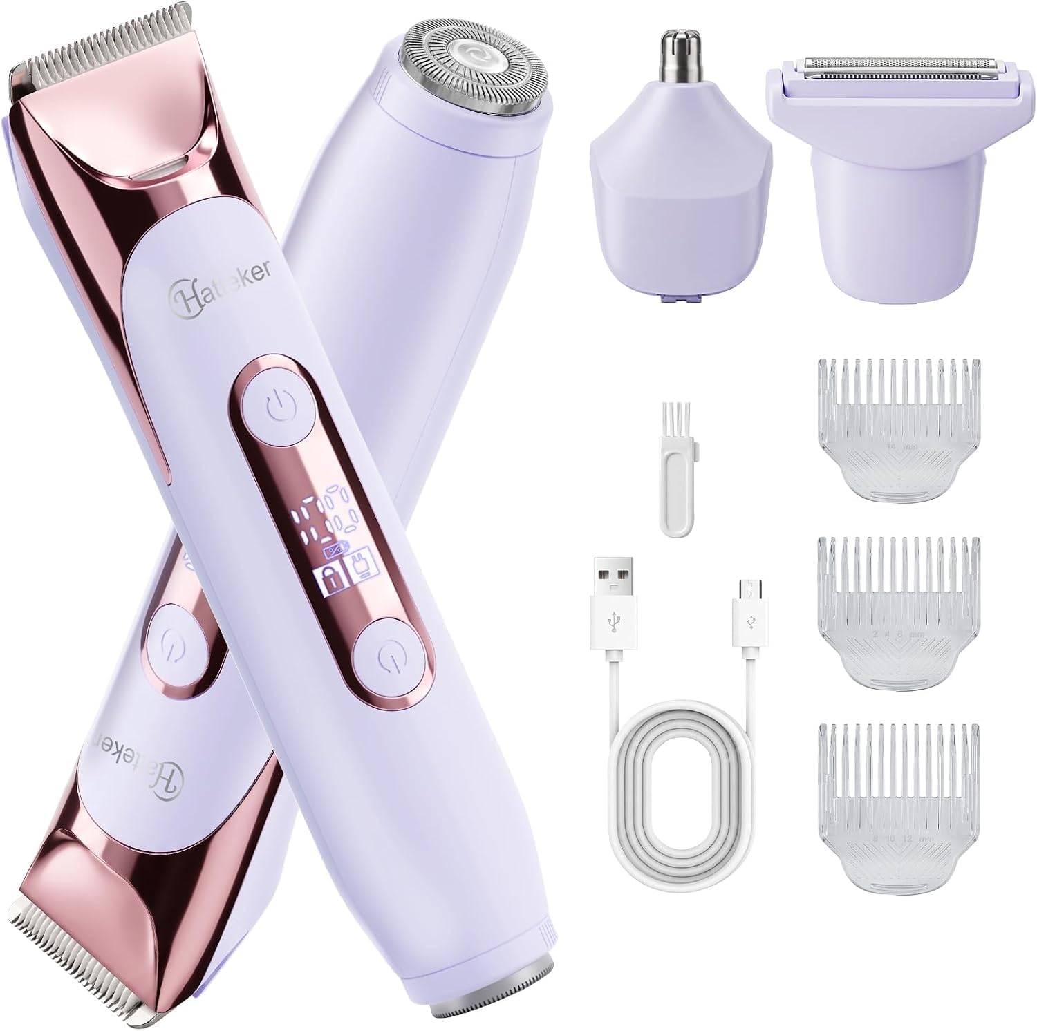 Hatteker Bikini Trimmer for Women,4-in-1 Dual Head Women's Electric Razor