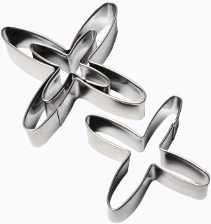 Stainless Steel Forsythia Viridissima Petals Fondant Cutters Set, Flower Shaped Cookie Cutter Molds for Baking DIY (Set of 3 pcs)