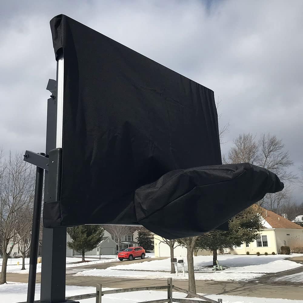 Outdoor Basketball Hoop Cover for Winter, Rain, Snow and Sun – Large (72" x 42") – Fits Goalrilla, Goalsetter, Spalding, Lifetime, Mega Slam, Silverback – Protects Backboard & Rim – Made in USA