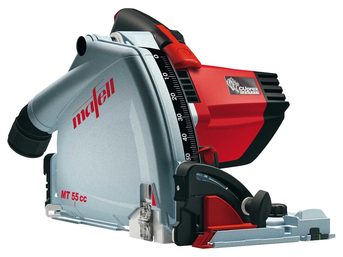 MAFELL Tauchsäge MT 55 cc MidiMAX (1400 Watt CUprex Hochleistungsmotor, 57mm Schnitttiefe, T-Max Transportkoffer, 148 cm Führungsschienenset, Winkelanschlag, Max3 Transportkoffer)