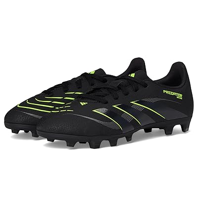 adidas Kids Club Predator Firm Ground/Multi Ground Cleats (Little Kid/Big Kid) Kids Shoes Black/Carbon/Lucid Lemon