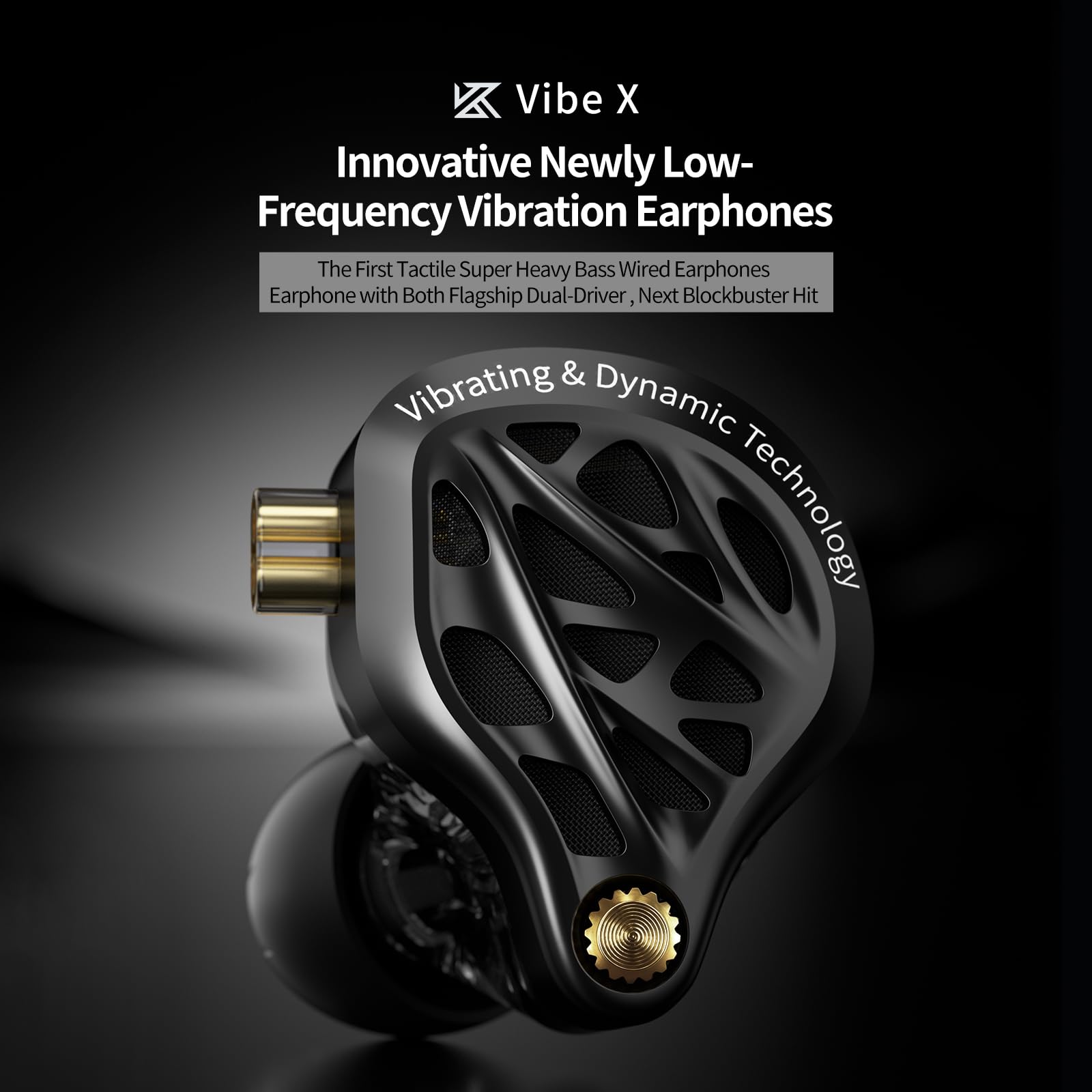 KZA COUSTICS KZ Vibe X - Auricolari in-ear con bassi profondi, HiFi IEM, Dual Dynamic Driver, monitor in-ear con doppio microfono, cuffie da gioco, adatte per musica, giochi e film (microfono da 3,5