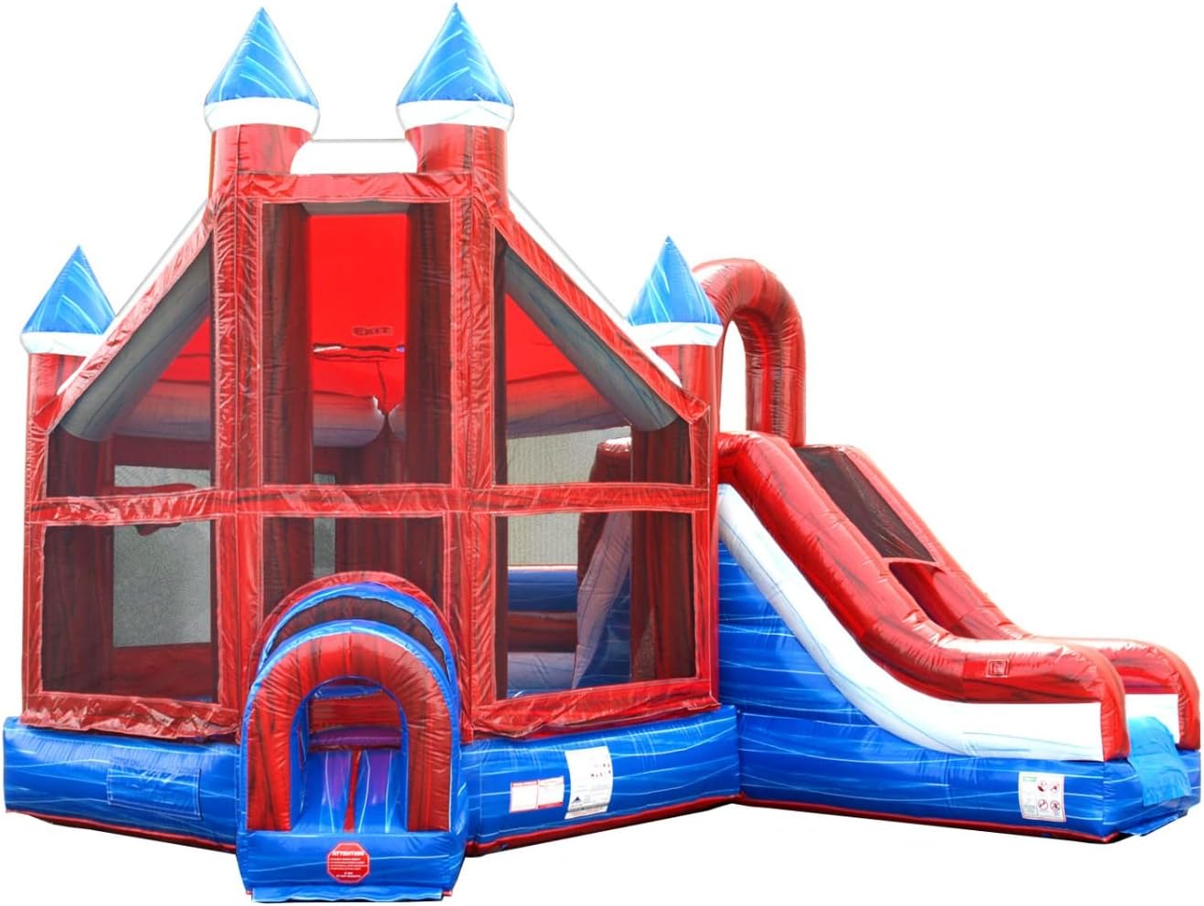 TentandTable Inflatable Bounce House with Slide for Kids 5-12 Large, Commercial Grade Bouncy Castle for Adults, Jump House, Includes Electric Air Blower, 19' L x 15' W x 16' H, Red White and Blue