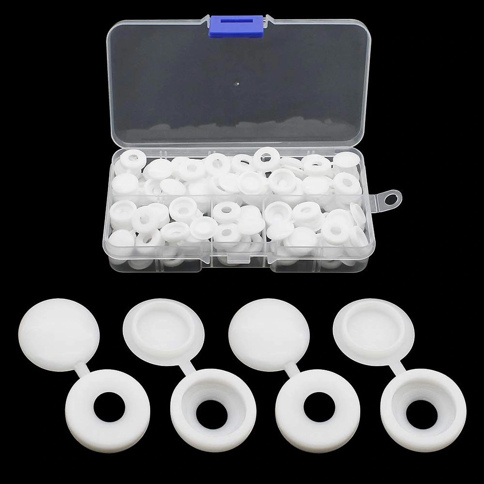 100 stuks afdekkappen voor schroef, witte schroefafdekking, kruiskop, afdekkappen 12 mm, kunststof kruiskopschroef deksel