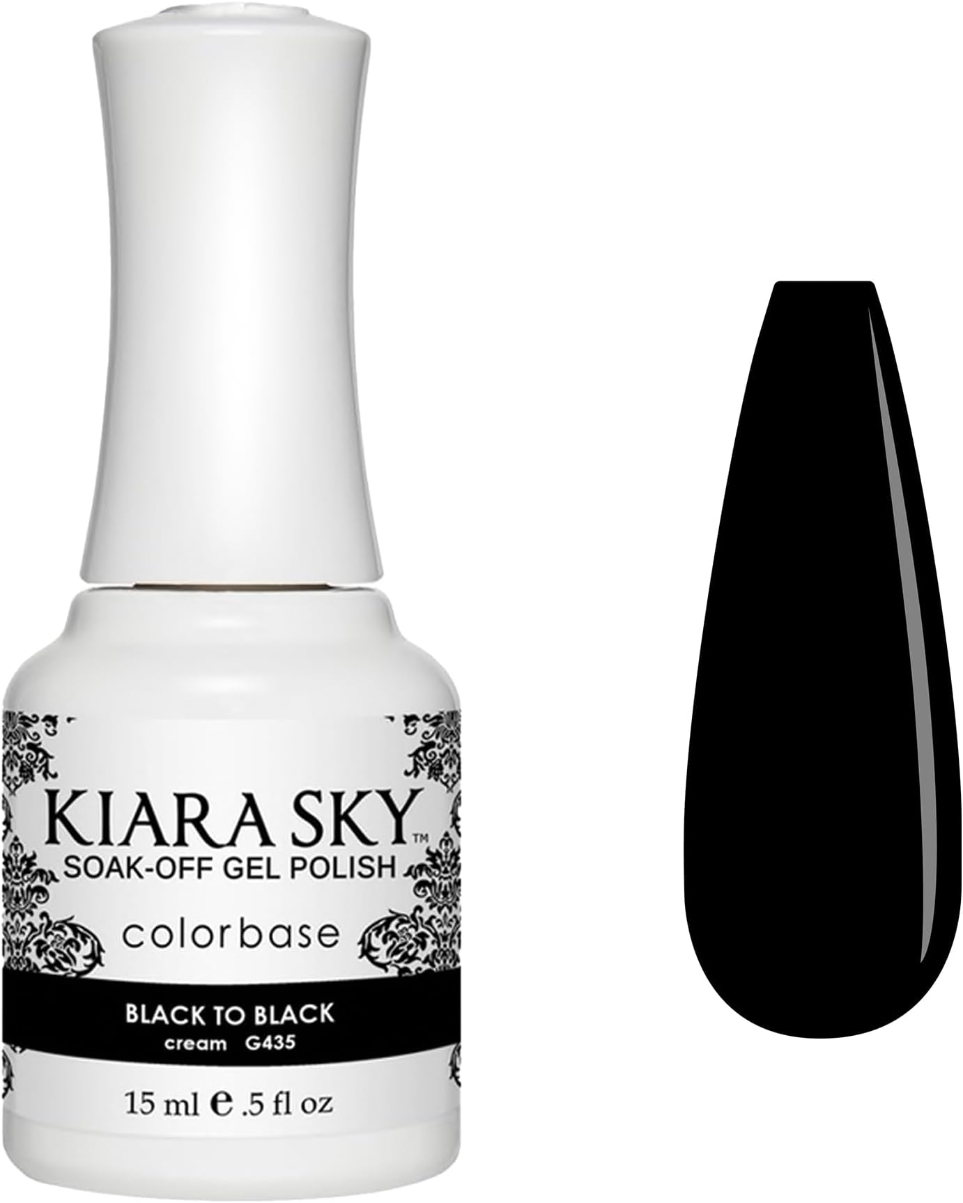 KIARA SKY Soak Off Gel Nail Polish 0.5 fl oz, BLACK TO BLACK (G435)