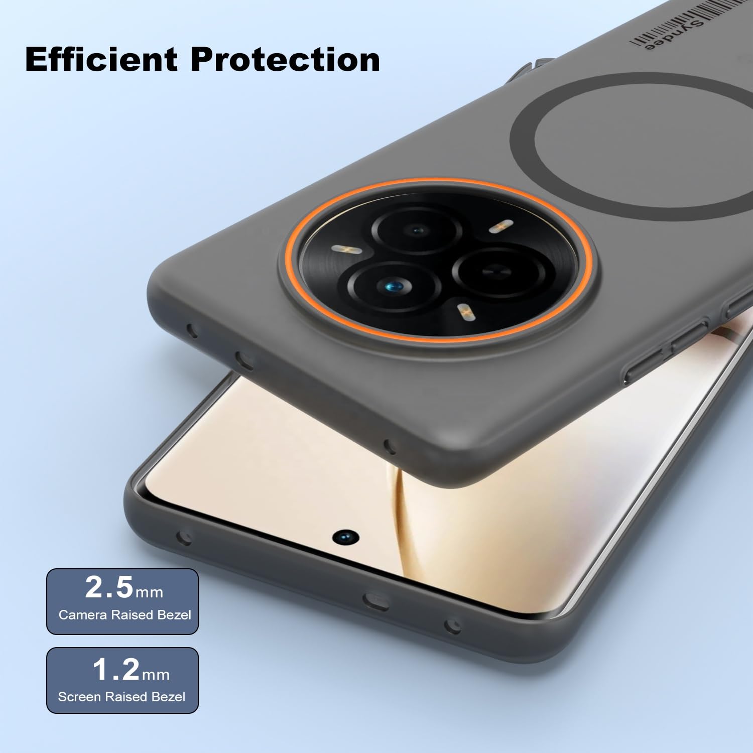 DL3 Mobilak Case Back Cover for Honor Magic7 Pro, Sleek Frosted Translucent Back Only Compatible with Wireless Magnetic Accessories | Anti-Scratch Shockproof Phone Case (Black)