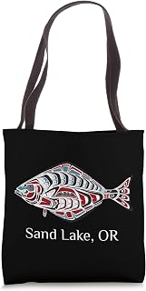 Sand Lake Oregon PNW Native Indian American Halibut Tribal Tote Bag