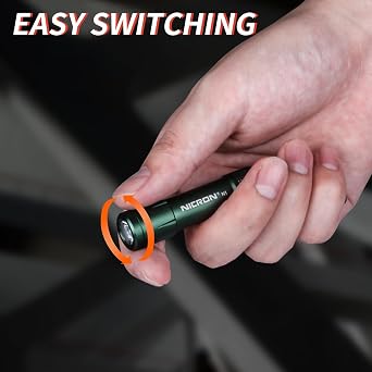 NICRON EDC Keychain Flashlight N1 Mini LED Light with AAA Battery, Portable Mini Light IPX7 Waterproof Build for Outdoor Camping etc (Green)