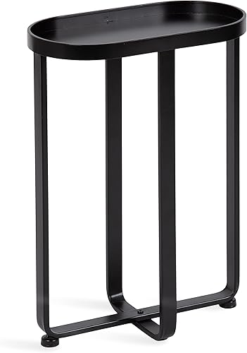 Kate and Laurel Zabel - Mesa auxiliar moderna decorativa de metal estrecha para exhibición y almacenamiento, 17 x 9 x 24 pulgadas, color negro