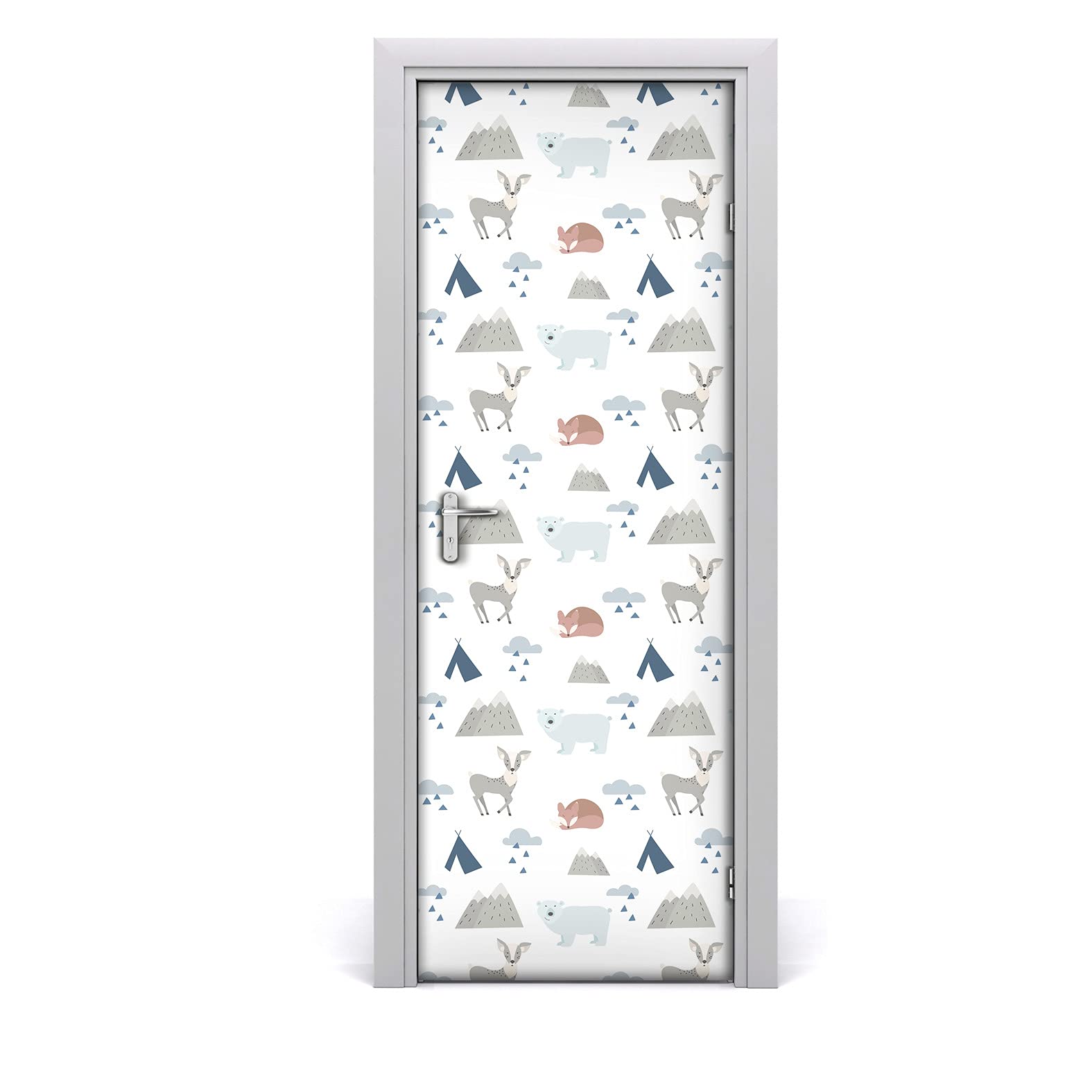 Autocollant de porte imperméable Magic-Stick 70x200cm animaux de la forêt