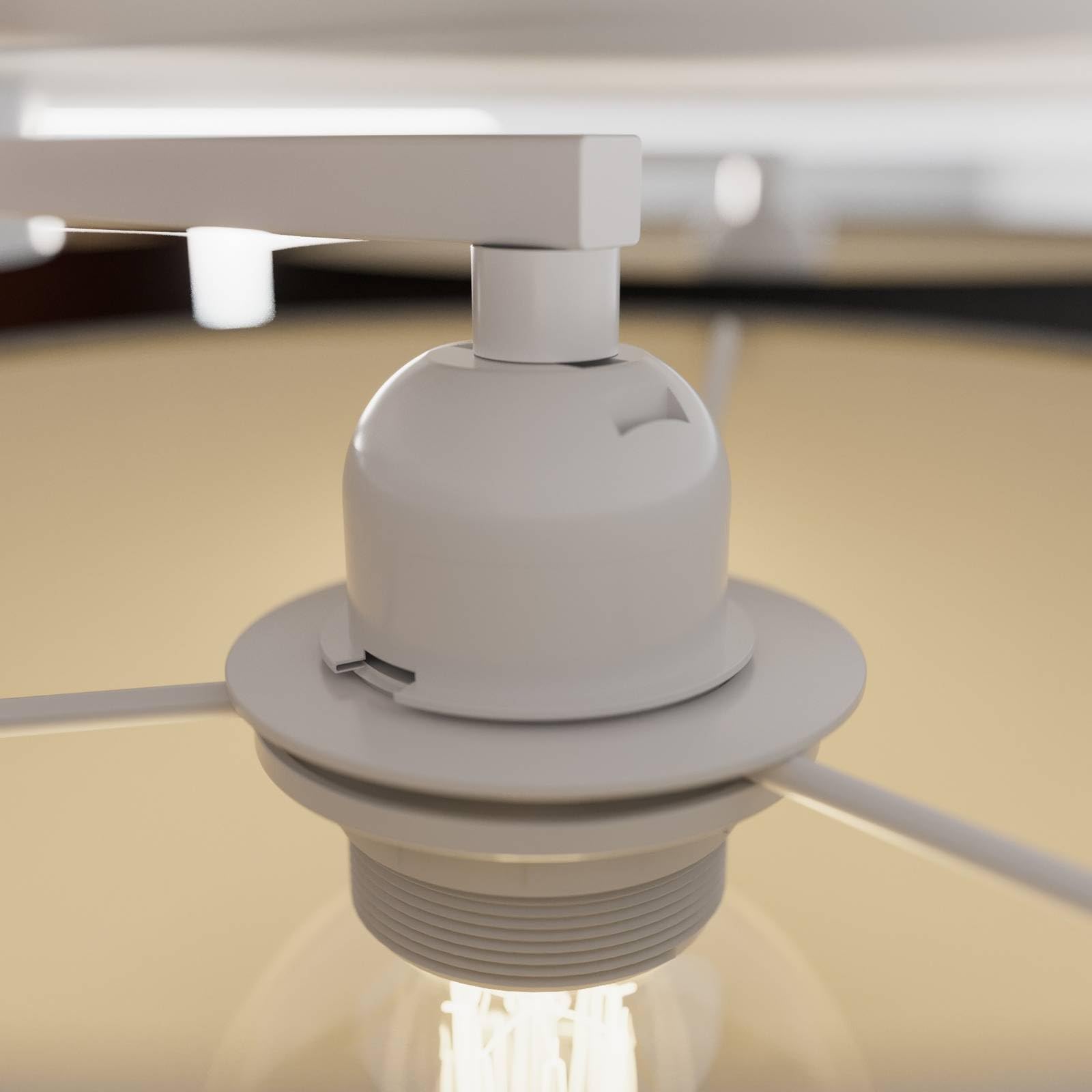 Lindby Stoff Deckenlampe grau, braun schwarz rot gelb 5 Schirme Ø 20 25 30 35 40 cm 5x E27 max. 60W ohne Leuchtmittel Textil Deckenleuchte