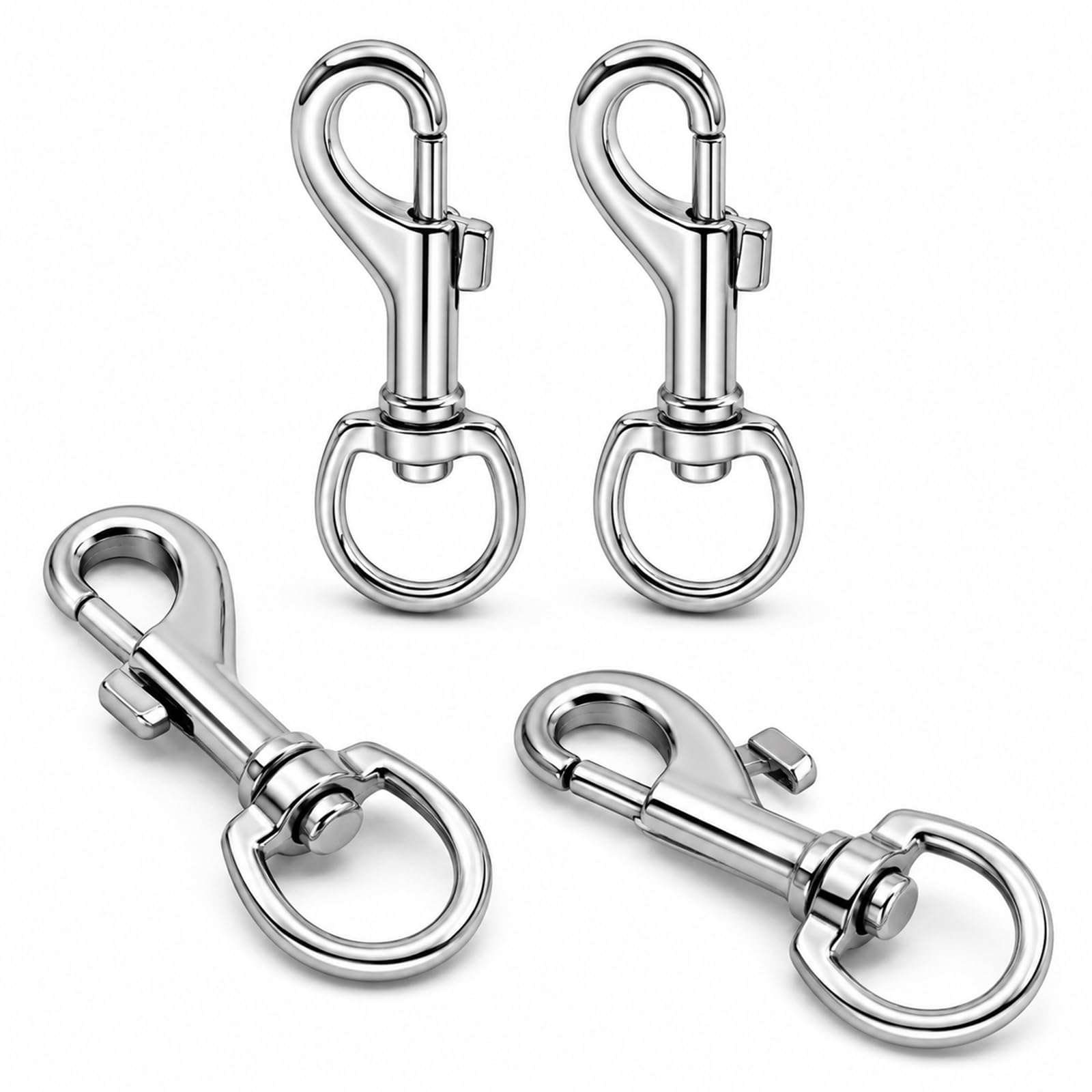 4Pcs Swivel Snap Hooks, Heavy Duty Zinc Alloy Lobster Claw Clasp 360° Swivel Joints Trigger Clips for Dog Leashes, Key Rings, Bag Straps, Camping Gear and DIY Hardware Projects