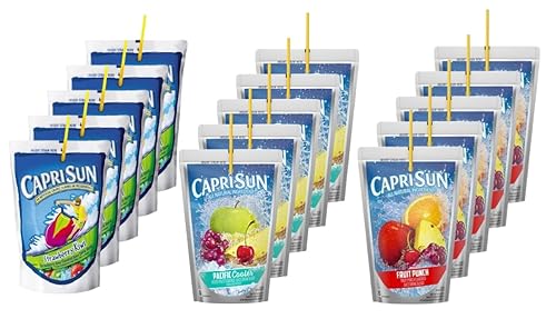 Kids Juice - Bebida de jugo con sabor natural, ponche de frutas de 3 sabores, fresa kiwi y fruta mixta, paquete variado listo para beber, bolsas de