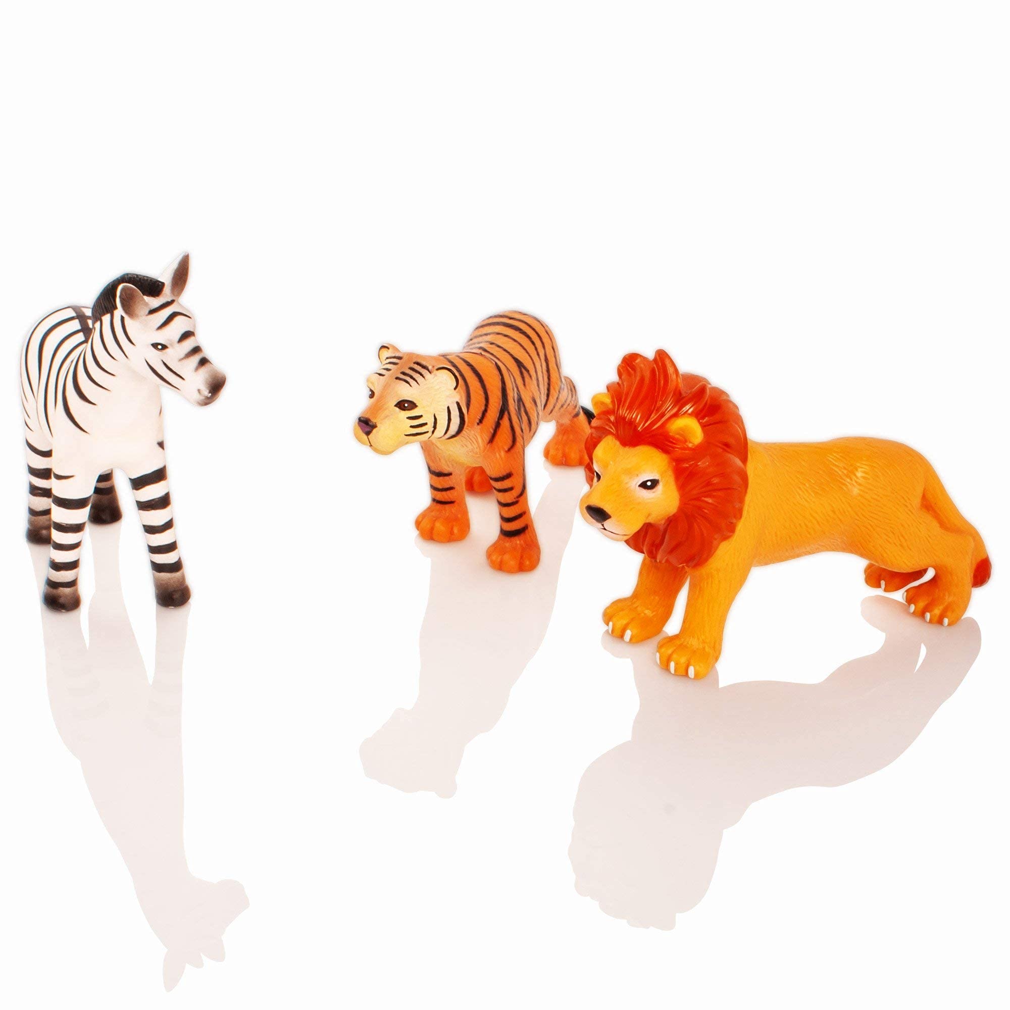 Learning Minds Set of 8 Jumbo Jungle Animal Figures Zoo Animals For 1, 2, 3 Year Olds Toy