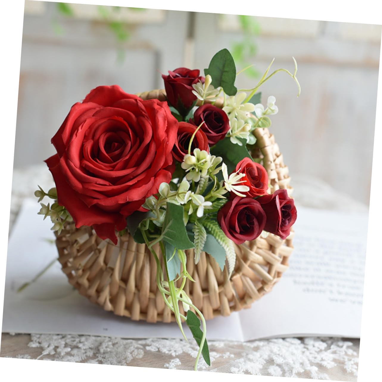Blumenmädchenkörbchen 3 Stück aus Weidengeflecht für Hochzeiten | Handgewebt, mit Henkel und Einzigartiger Form, Leichter Aufbewahrungskorb, für Balkon und Korridor
