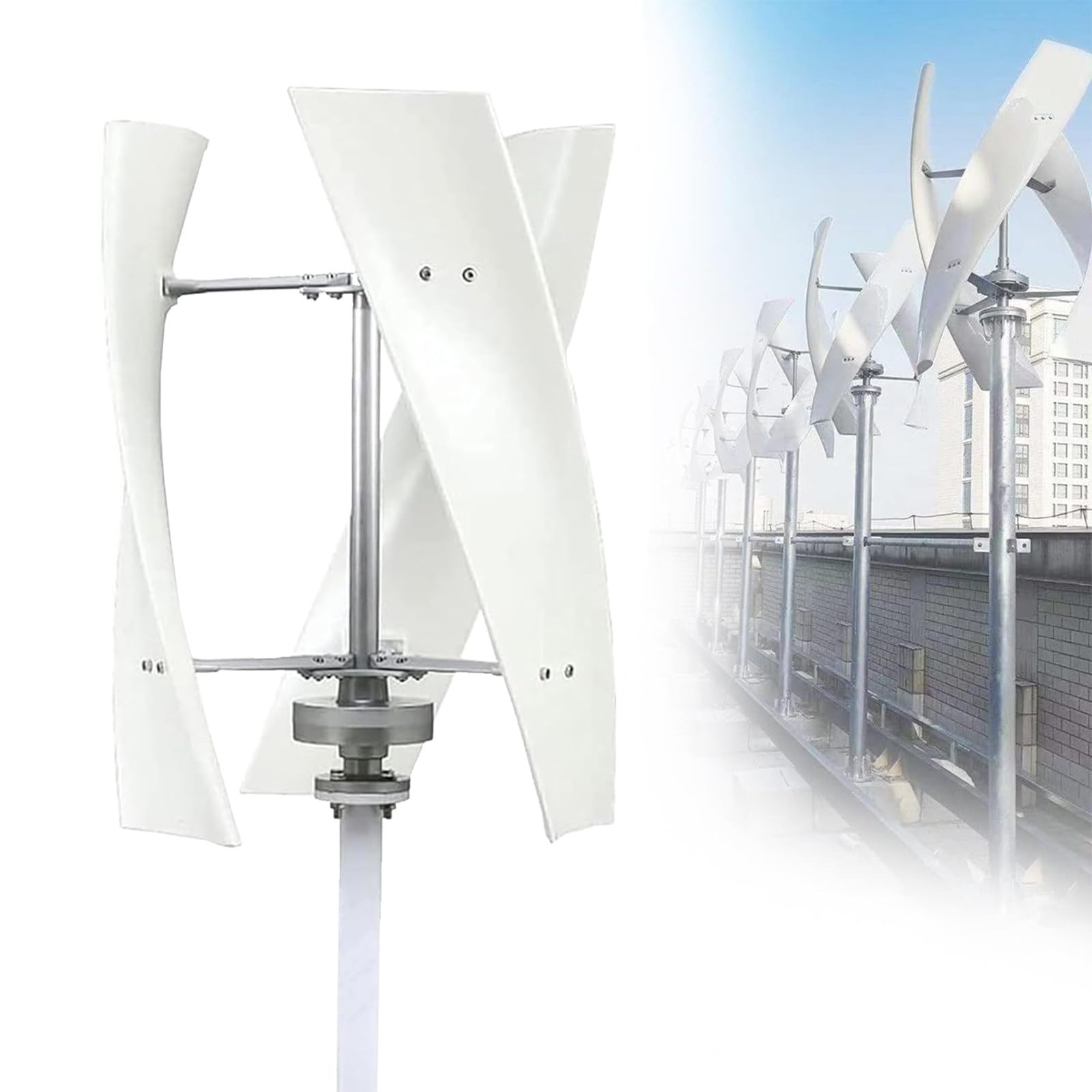 Kit de générateur d'éolienne 12000 W avec contrôleur MPPT, éolienne Verticale 12 V 24 V pour éclairage Public Domestique, éolienne à 3 pales à Faible régime,48V