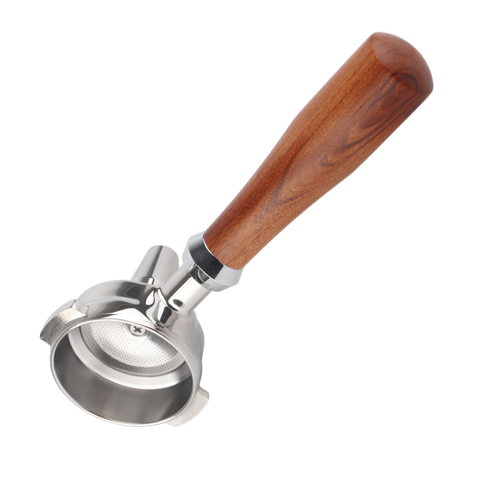 SIXRUN Kolba 58 Mm z drewnianą rączką, ze Stali Nierdzewnej, z pojedynczą wylewką, Demontowalna Konstrukcja, do Expobar, Gemilai, Ascso, Rancilio. (E Klasyczne drewno różane)