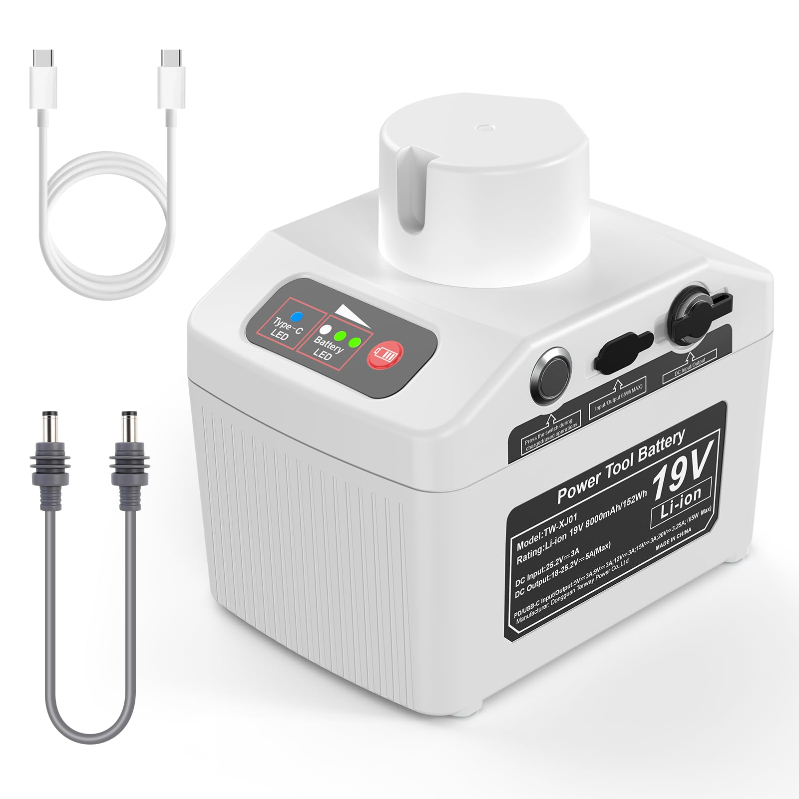 Photo 1 of QUASYREALIM 152Wh 19V/8000mAh Compatible with Starlink Mini Battery Pack (8-Hour Battery Life), with DC & Type-C Ports, Rechargeable Outdoor Power Supply for Star-Link Mini Dish, Camping & Travel