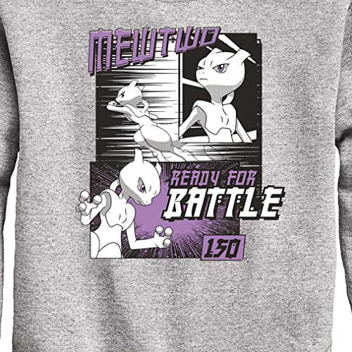 HYBRID APPAREL - Pokémon - Mewtwo Ready for Battle - Youth Crewneck Fleece Sweatshirt3