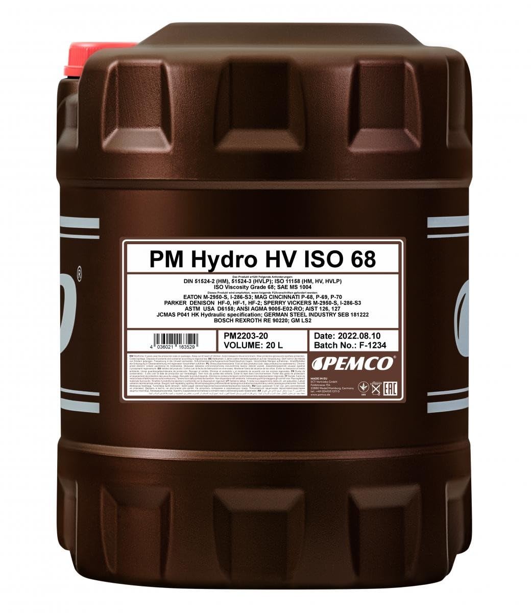 1 X 20L Pemco Hydro Hv Iso 68 / Aceite Hidráulico Hv HF-2