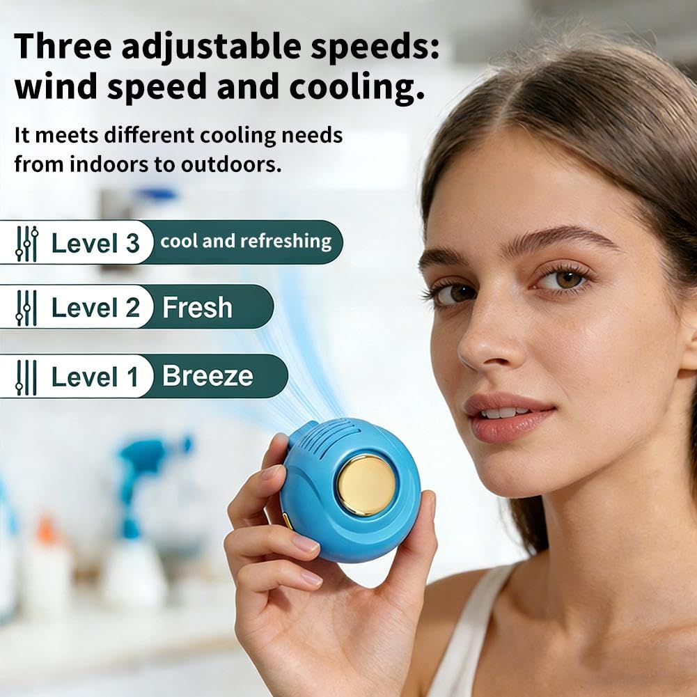 Portable Silent Mini Bladeless Fan, Clip On Waist & Neck Fan, New Rechargeable Clip-On Hands-Free Fans 3 Speeds - Image 8