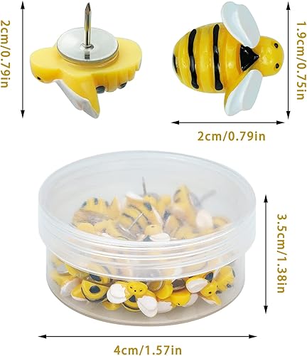 Miniatura 2 de Lindos alfileres para decoración de colmena de abejorros, 60 piezas, decoración de borde de abejorro de Hmxpls para oficina, aula, decoración de