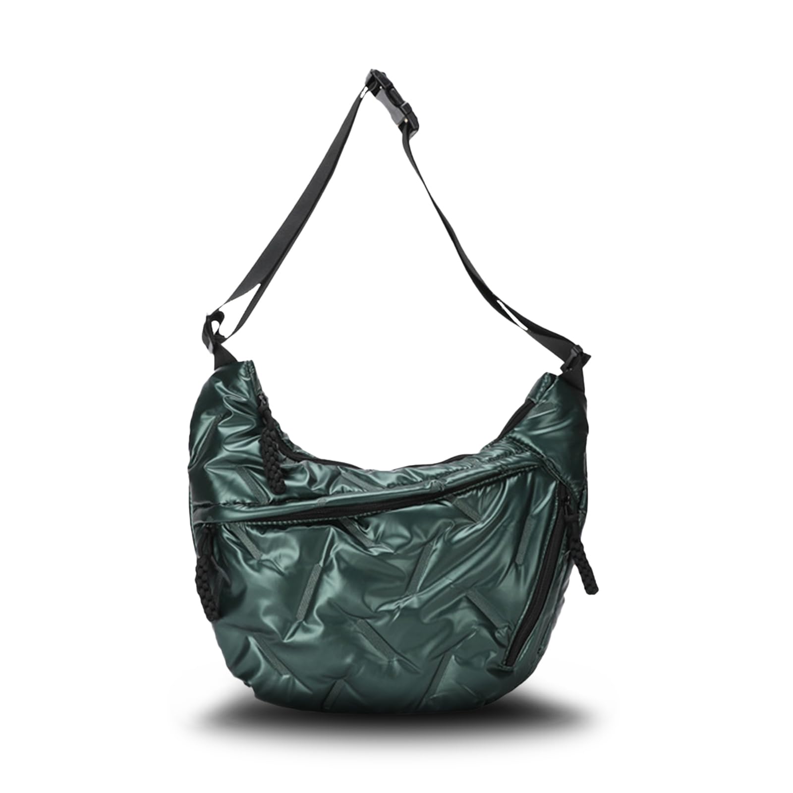 Jywmsc Halbmond-Tasche für Damen, Gesteppte, Bauschige, Gepolsterte Umhängetasche, Schultertasche mit Mehreren Taschen, Geräumige Hobo-Tasche, Mondtasche, Lässige Knödeltasche