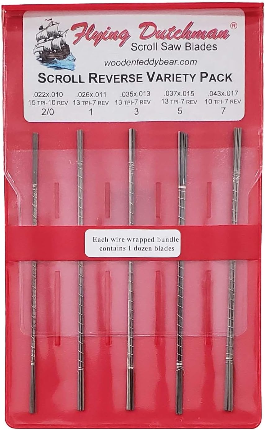 Flying Dutchman Scroll Reverse Five Dozen Scroll Saw Blade Variety Pack